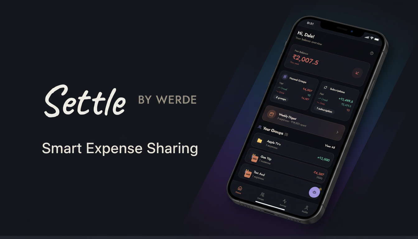 Setle In App Settle by Werde — Smart Expense Sharing for Groups, Trips & Roommates